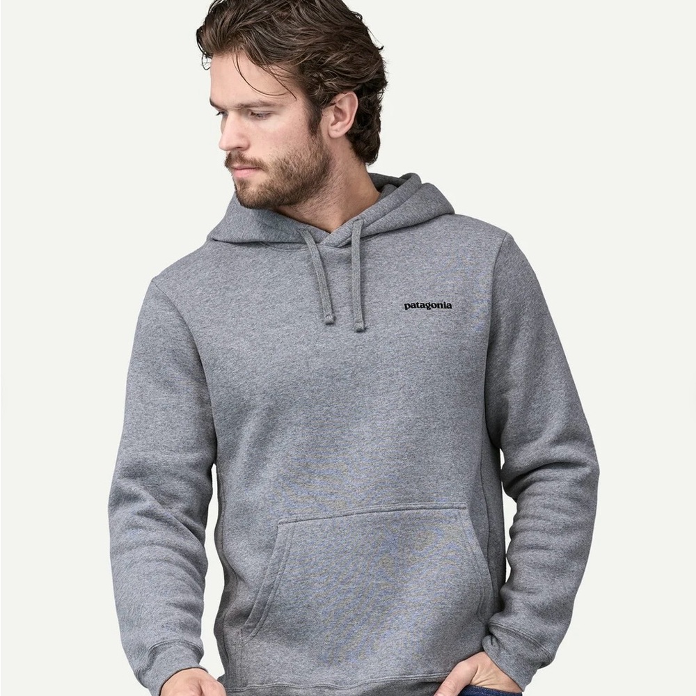 Fitz Roy Icon Uprisal Hoodie by Patagonia in Gravel Heather